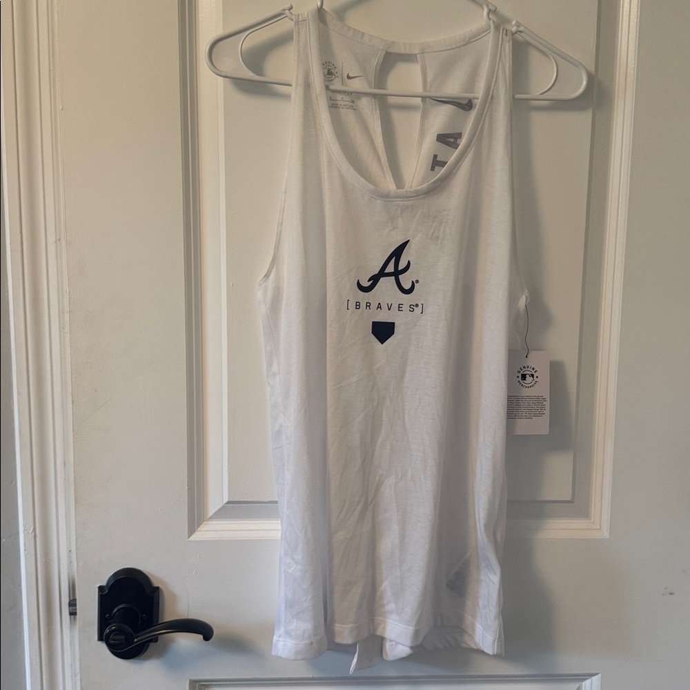 NWT Nike White Atlanta Braves Tank Top with open back